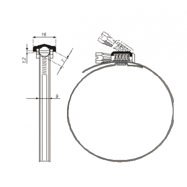 All-Purpose ducting clamp with quick lock, 60-325mm