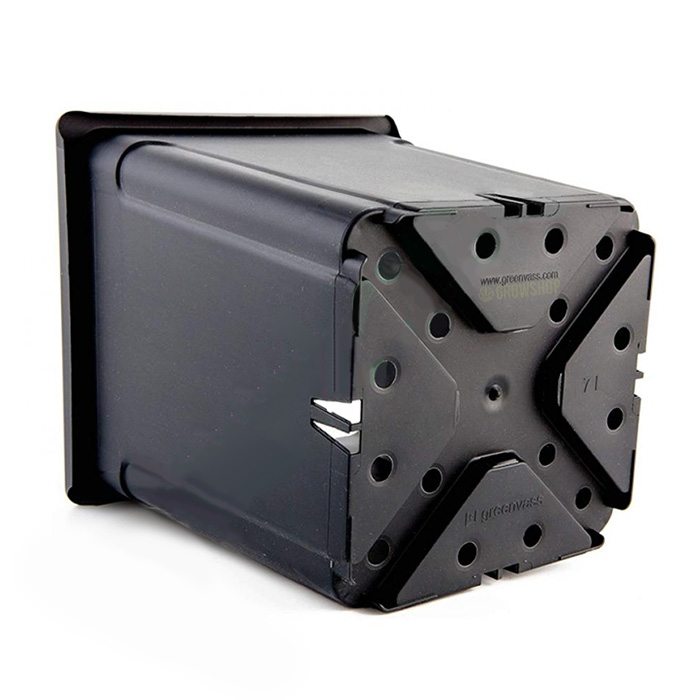 Черна Квадратна Саксия 7L Еко (30 броя)