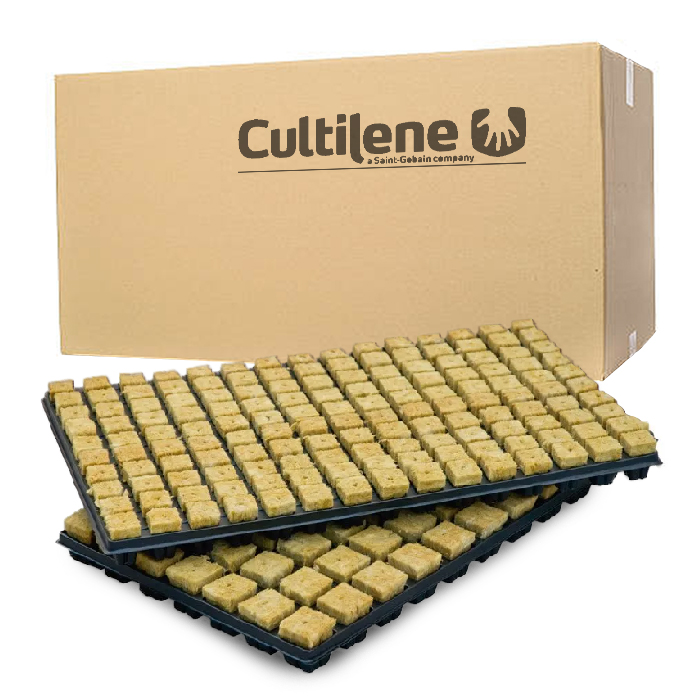 Cultilene 150 бр. kубчета за покълване от каменна вата, Тарелка (18 бр./Кутия)