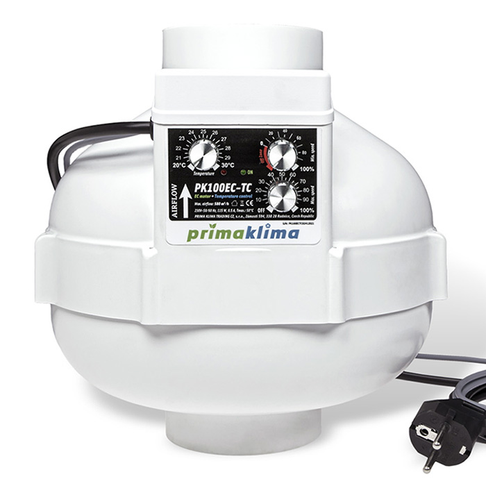 EC Вентилатор PK100EC-TC с контролер на темп. Ø100mm 580m3/h