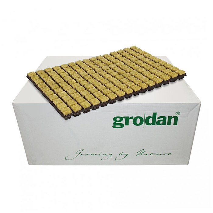 Grodan 150 бр. kубчета за покълване от каменна вата, Тарелка (18 бр./Кутия)