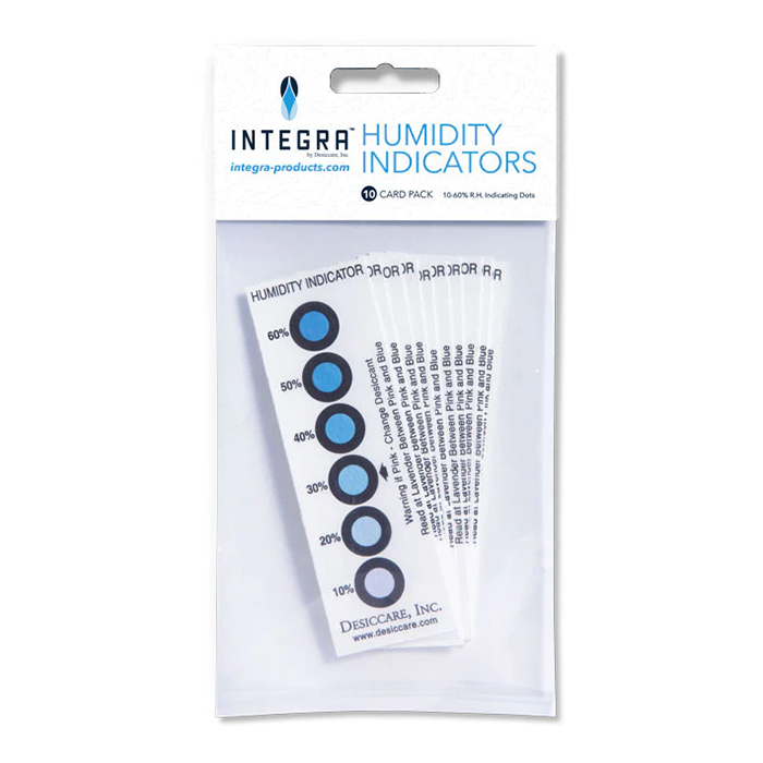 Карти с индикатори за влажност 10%-60% RH Integra (10бр./Пакет)