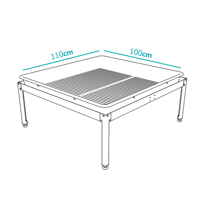 Метална стойка за тава 110x100cm