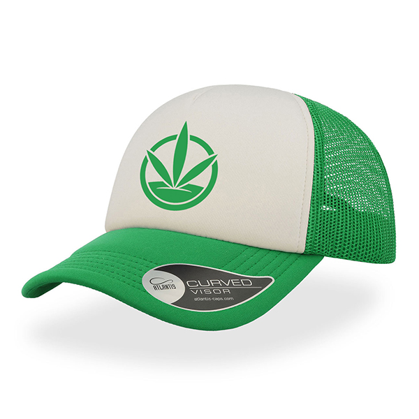 Шапка с извита козирка и лого RAPPER - Зелена