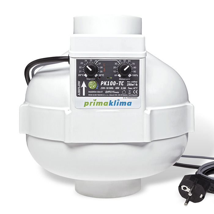 Вентилатор PK100-TC с контролер на темп. Ø100mm 280m3/h