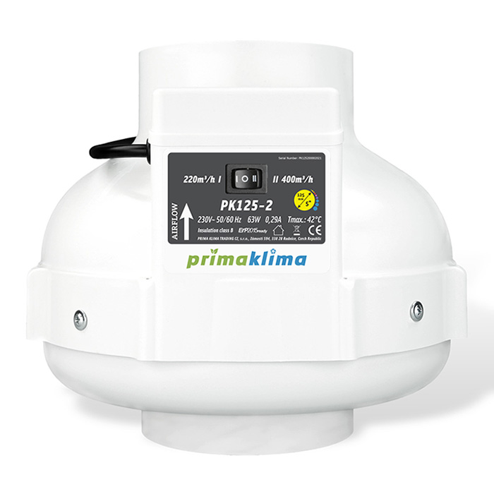 Вентилатор PK125-2 2-скоростен Ø125mm -220/400m³/h
