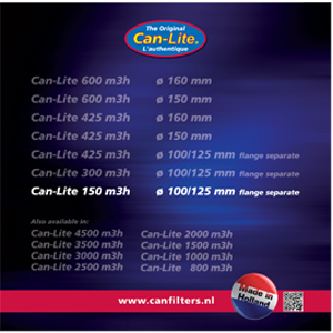 Карбонов филтър CAN-Lite 150PL, Ø100/125mm, 150m3/h, 25cm