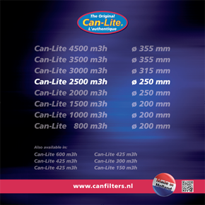 Карбонов филтър CAN-Lite 2500, Ø200/250/315mm, 2500m3/h, 100cm